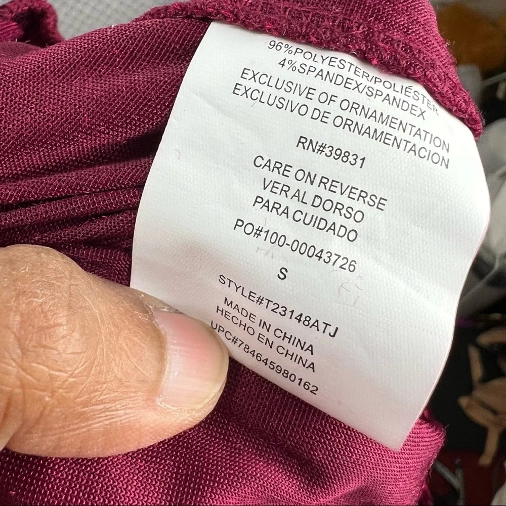 NWT Jolt The Lounge Act Burgundy Velour Belted Joggers Pant